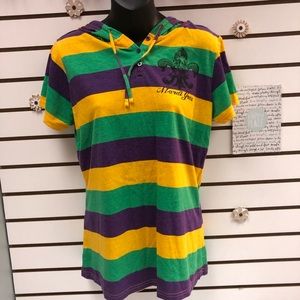 Creative Apparel Mardi Gras Hoodie Short Sleeve Tee